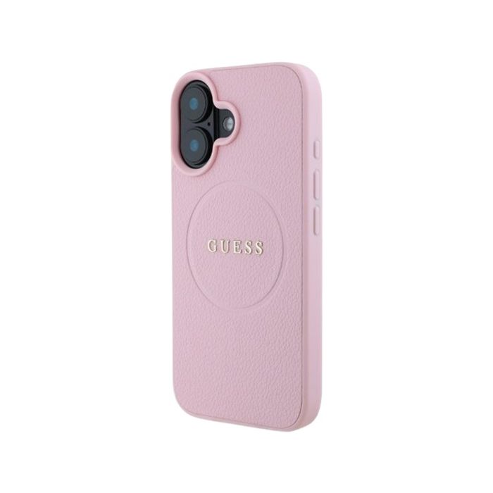 Guess PU Grained Classic Logo MagSafe Apple iPhone 16 GUHMP16SPGHSMMP Pink