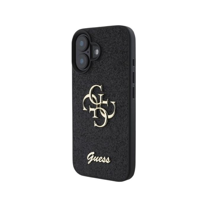 Guess PU Fixed Glitter 4G Metal Logo Apple iPhone 16 GUHCP16SHG4SGK Black
