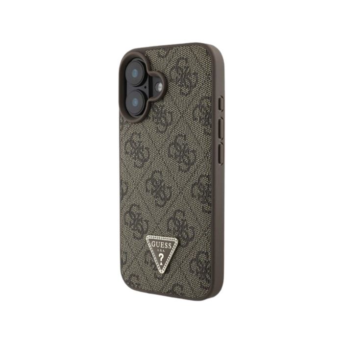 Guess PU 4G Strass Triangle Metal Logo Apple iPhone 16 GUHCP16SP4TDPW Brown