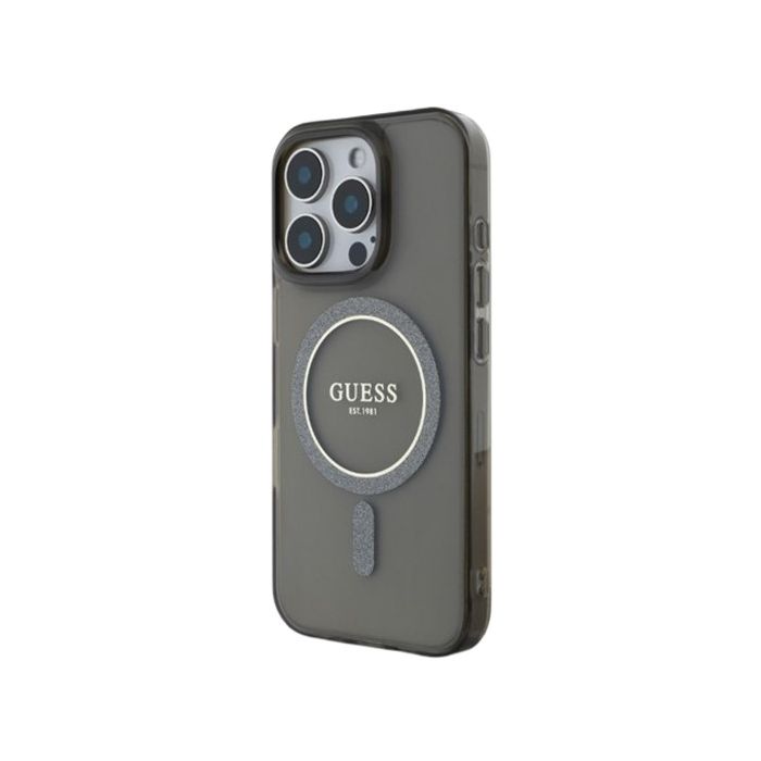 Guess IML Glitter Ring MagSafe Apple iPhone 16 Pro GUHMP16LHFGEREK Black