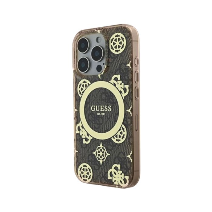 Guess IML 4G Peony MagSafe Apple iPhone 16 Pro GUHMP16LH4PYEEW Brown