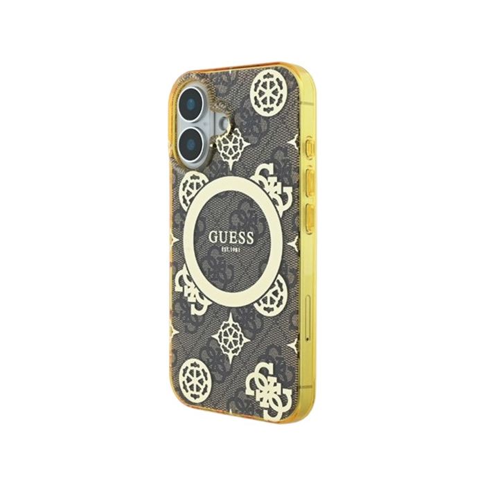 Guess IML 4G Peony MagSafe Apple iPhone 16 GUHMP16SH4PYEEW Brown
