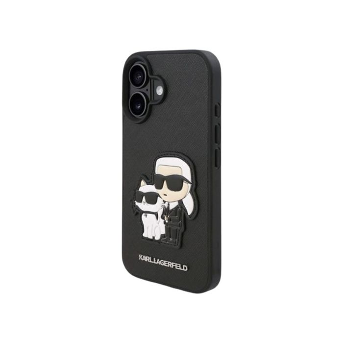 Karl Lagerfeld PU Saffiano Karl and Choupette Apple iPhone 16 Plus KLHCP16MSANKCPK Black