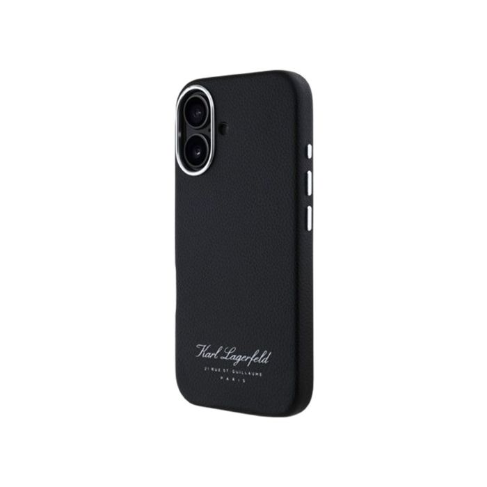 Karl Lagerfeld Grained PU Hotel RSG Apple iPhone 16 KLHCP16SPGWCMKHK Black