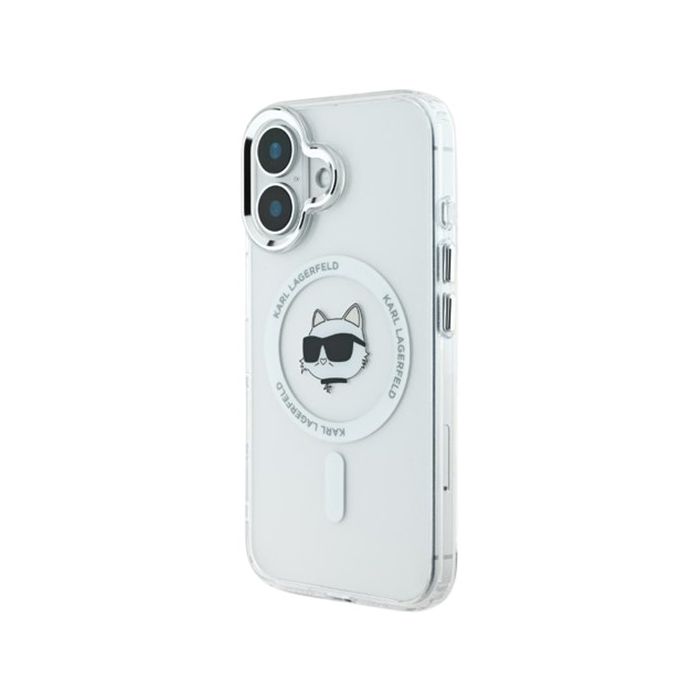 Karl Lagerfeld IML Chúpette Head Metal Frame MagSafe Apple iPhone 16 KLHMP16SHLSCHH Transparent