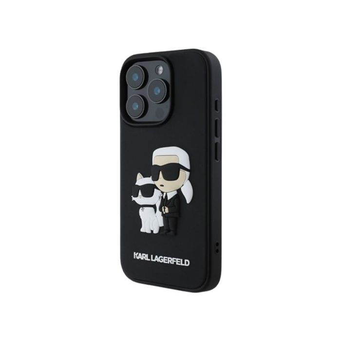 Karl Lagerfeld 3D Rubber Karl and Choupette Apple iPhone 16 Pro Max KLHCP16X3DRKCNK Black
