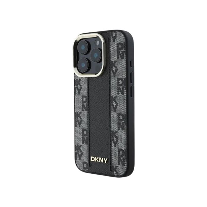 DKNY PU Leather Checkered Pattern Magsafe Apple iPhone 16 Pro Max DKHMP16XPCPVSLK Black