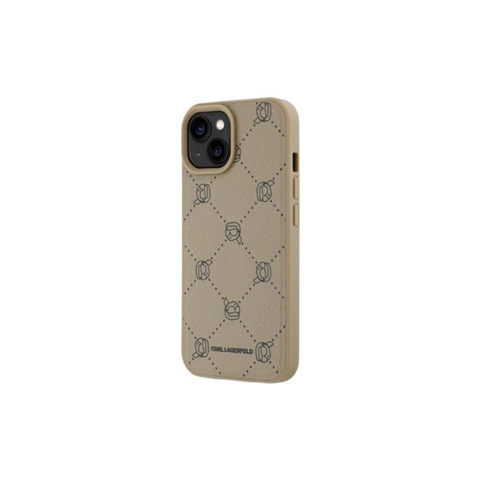 Karl Lagerfeld PU Karl Heads Pattern Magsafe Apple iPhone 14 KLHMP14SPGKHPHE Beige
