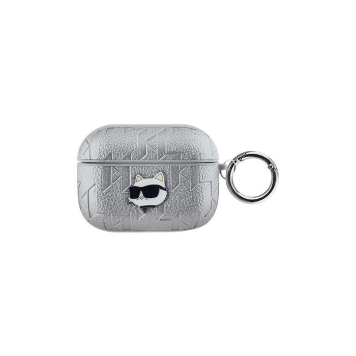 Karl Lagerfeld PU Embossed Choupette Head Apple AirPods Pro KLAPPGCHPS Silver