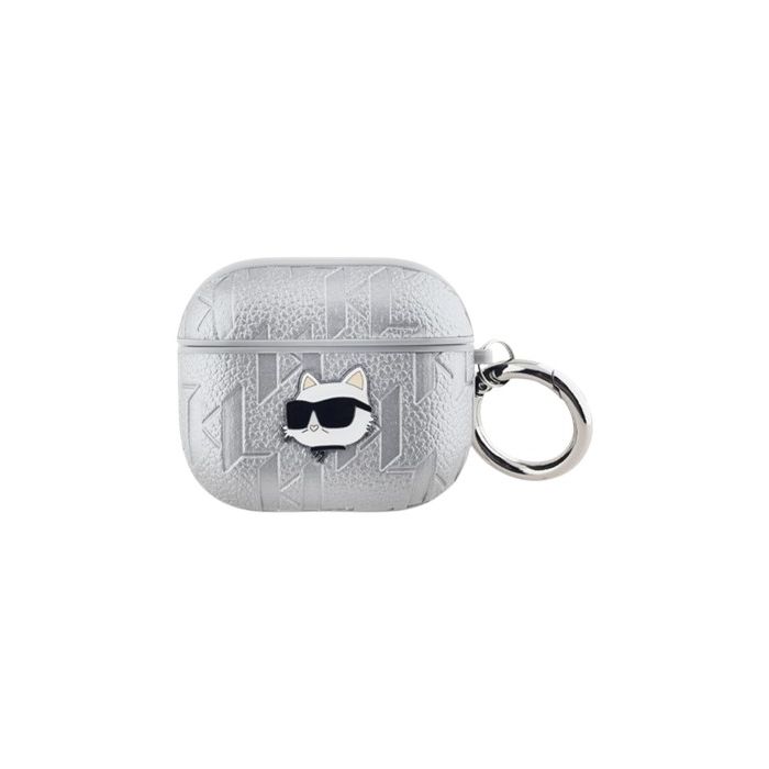 Karl Lagerfeld PU Embossed Choupette Head Apple AirPods Pro 2 KLA3PGCHPS Silver