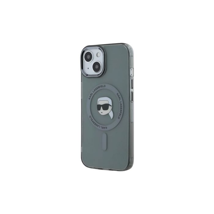 Karl Lagerfeld IML Karl Head Metal Frame MagSafe Apple iPhone 15 KLHMP15SHLSKIK Black