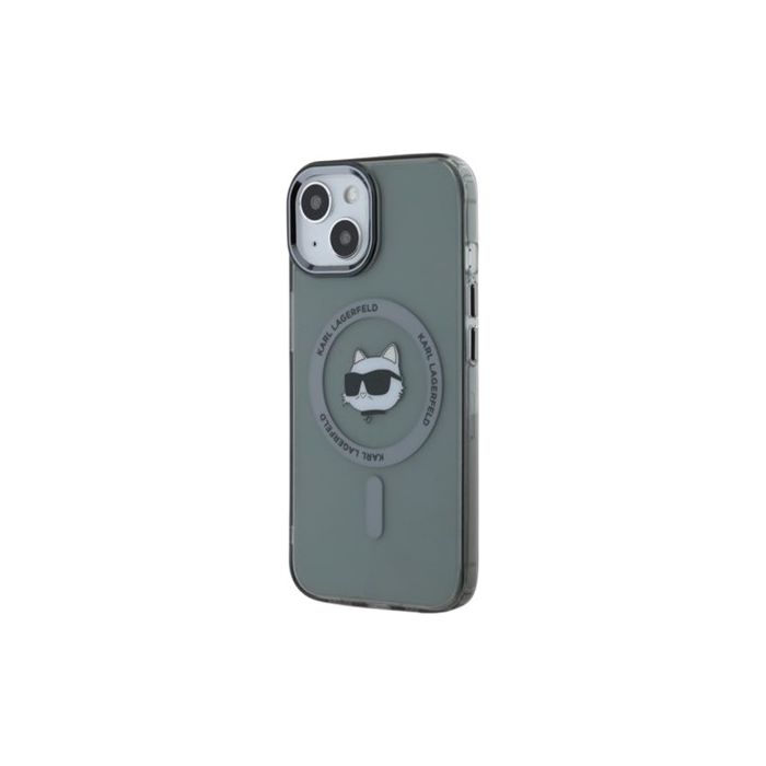 Karl Lagerfeld IML Choupette Head Metal Frame MagSafe Apple iPhone 15 KLHMP15SHLSCHK Black