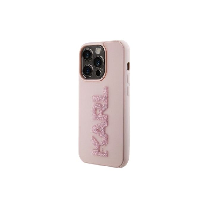 Karl Lagerfeld 3D Rubber Glitter Logo Karl Apple iPhone 15 Pro Max KLHCP15X3DMBKCP Pink