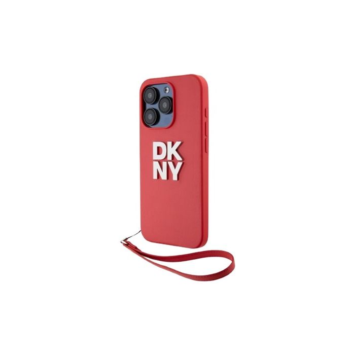 DKNY PU Leather Stack Logo Wrist Strap Apple iPhone 15 Pro Max DKHCP15XPBSWSP Pink