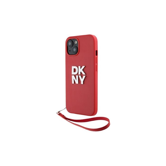 DKNY PU Leather Stack Logo Wrist Strap Apple iPhone 14 DKHCP14SPBSWSP Pink