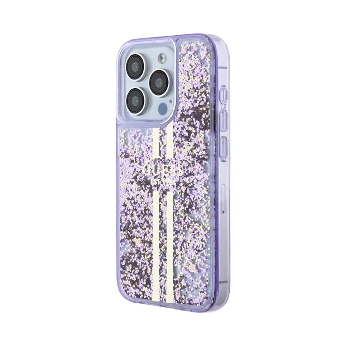 Guess PC/TPU Liquid Glitter Gold Stripe Apple iPhone 15 Pro Max GUHCP15XLFCSEGU Purple