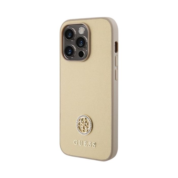 Guess PU 4G Strass Metal Logo Apple iPhone 15 Pro Max GUHCP15XPS4DGPD Gold