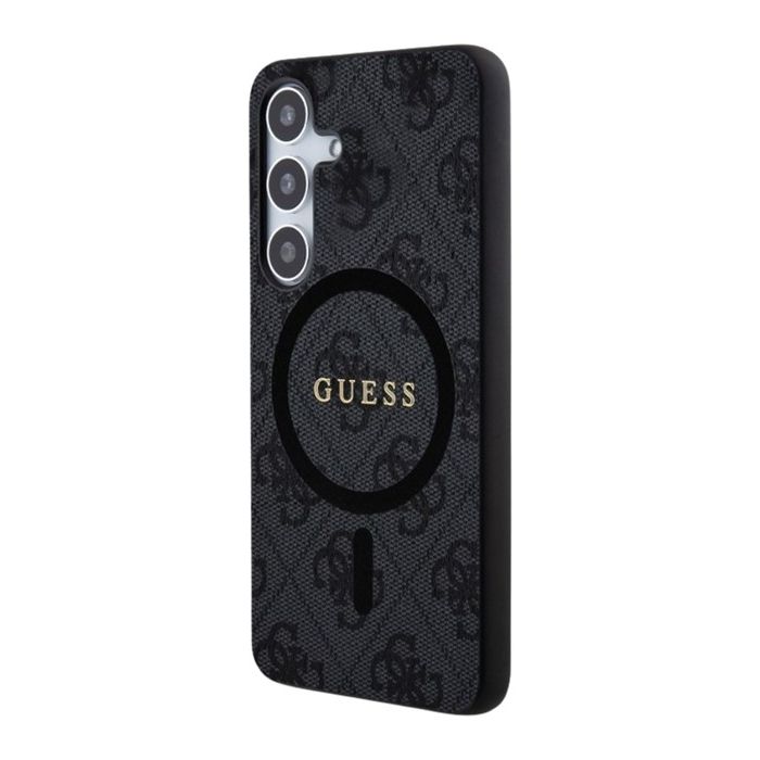 Guess PU Leather 4G Colored Ring MagSafe Samsung Galaxy S24 5G S921 GUHMS24SG4GFRK Black