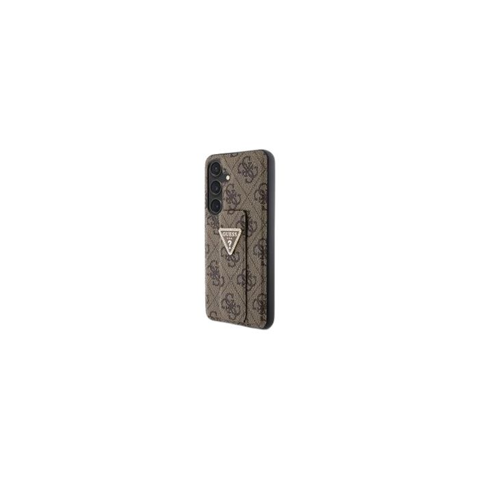 Guess PU Grip Stand 4G Strass Triangle Metal Logo Samsung Galaxy S24+ 5G S926 GUHCS24MPGS4TDW Brown